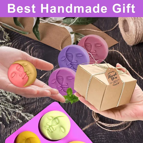 Miniatura 6 de Moldes de jabón de silicona, moldes de jabón con diferentes cavidades y formas, perfectos para hacer jabón, pasteles caseros, chocolates, postres