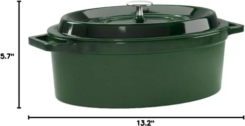Miniatura 4 de Staub Cocotte ovalado de 3.25 cuartos de galón, verde Brasil