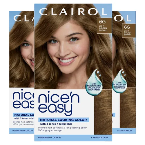 Miniatura 30 de Clairol Nice'n Easy Tinte Permanente para el Cabello, 6 Castaño Claro, Paquete de 3 6 marrón claro