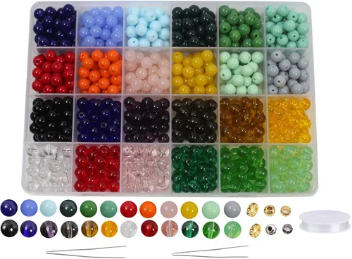 Miniatura 17 de 848 cuentas redondas de cristal agrietado – 0.236 pulgadas, 0.315 pulgadas, 0.394 pulgadas, 0.394 pulgadas, jade artificial para hacer joyas