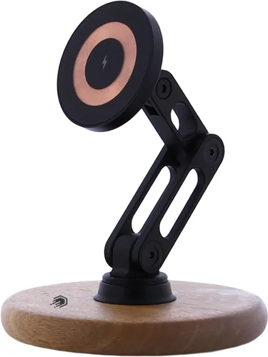 ClikDock - Soporte magnético inalámbrico para teléfono celular, giro de 360°, construcción de aluminio, compatible con teléfonos MagSafe para iPhone