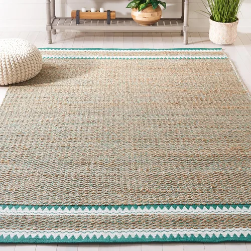 Miniatura 22 de SAFAVIEH Colección de fibra natural - Alfombra decorativa de 2 x 3 pies, color natural y negro, hecha a mano de yute rústico costero, ideal