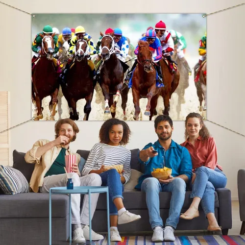 Miniatura 3 de Nepnuser Telón de fondo para cabina de fotos de Kentucky, 7 x 5 pies, Churchill Downs para carreras de caballos en interiores y exteriores, Derby
