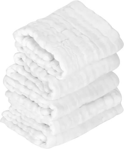 Miniatura 6 de ViaGasaFamido - 5 pañales lavables de algodón suave reutilizables para recién nacidos, pañales de tela para bebés de alta absorción, 14.96 x 5.51
