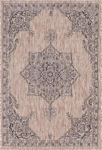 Miniatura 9 de Unique Loom Outdoor Traditional Collection - Alfombra de área antigua (4 pies 1 pulgada x 6 pies 1 pulgada, rectangular, beige y negro)