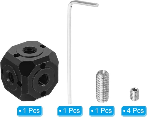 Miniatura 3 de PATIKIL Adaptador universal de trípode con orificio de tornillo de 1/4 de pulgada, 3/8 pulgadas, soporte de cubo mágico de montaje cúbico