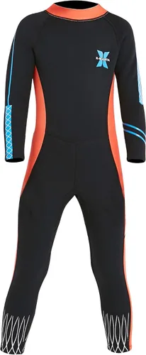 Miniatura 7 de DIVE & SAIL Traje de neopreno de 0.098 in para niños, manga larga, protección UV, traje de baño térmico