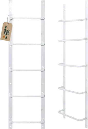 Miniatura 13 de Escalera de acero para ventanas de sótano (gris, 3 peldaños), escalera de salida atornillada resistente para el hogar, fácil de instalar, escaleras