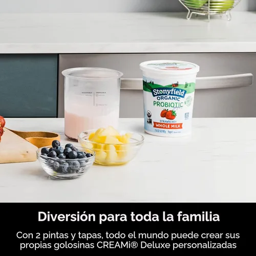 Miniatura 5 de Ninja Creami Deluxe - Paquete de 2 pintas compatibles con máquinas de helados Creami Deluxe serie NC500, pintas Ninja auténticas, sin BPA y aptas