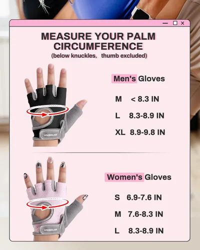 Miniatura 6 de VINSGUIR Guantes de entrenamiento para mujeres y hombres, guantes de levantamiento de pesas transpirables para ejercicio de gimnasio, fitness, Negro