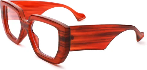 Miniatura 9 de Hycredi Gafas de luz azul de marco grueso para mujeres y hombres, anteojos cuadrados de gran tamaño para juegos de computadora con lente transparente