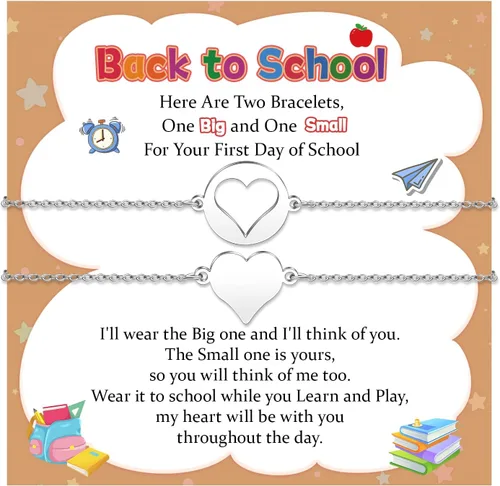 SUNSH Regalos de regreso a clases, pulsera para mamá e hija, hijo, juego de pulseras a juego para el primer día de escuela, regalos para niñas y