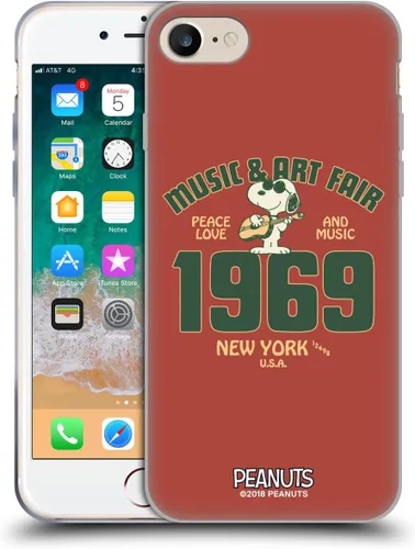 Miniatura 78 de Head Case Designs Funda de gel Woodstock 50th con licencia oficial de Peanuts Snoopy Guitar 1969 [protección de grado militar] compatible con Apple