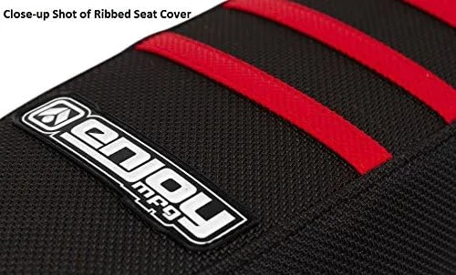 Miniatura 3 de Enjoy Mfg Funda de asiento compatible con Honda 2004-2009 CRF 250 CRF250 - All Black/Black Ribs #53