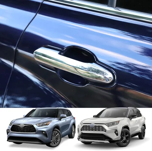 para Toyota RAV4 2019-2025 Tapa de Manija de Puerta, para Toyota Highlander 2020-2025 Tiras Decorativas Deportivas Cromadas para Exterior (con