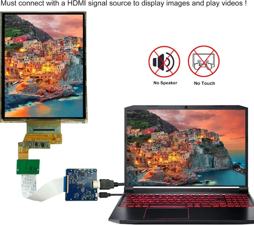 Miniatura 3 de wisecoco Pantalla flexible de 7.8 pulgadas curvada pantalla flexible FHD 1440 * 1920 AMOLED pantalla con tablero de controlador HDMI, monitor OLED