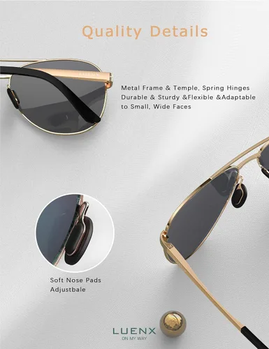 Miniatura 4 de LUENX - Lentes de sol polarizadas con protección UV 400 para hombre y mujer, incluye funda