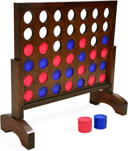 Miniatura 7 de GoSports Juego 4 en fila gigante con funda transportadora – 2 pies de ancho – fabricado en madera