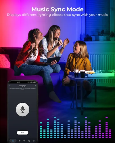Miniatura 8 de Annaror Lámpara de techo LED inteligente WiFi, lámpara de montaje empotrado RGB de 13 pulgadas con control remoto, compatible con Alexa Google Home