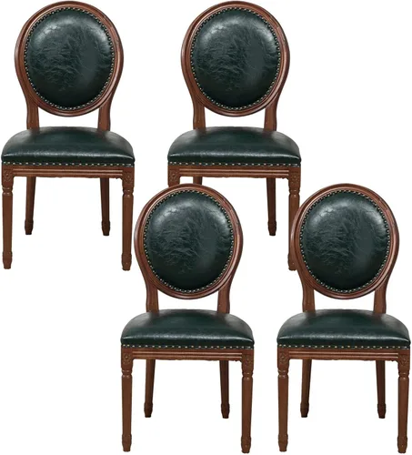 Miniatura 14 de Sillas de comedor de madera para casa de campo, sillas de cocina estilo país francés, silla vintage para sala de estar con respaldo redondo, silla