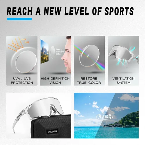 Miniatura 3 de Photochromic Cycling Glasses for Men Women, UV400 Sports Sunglasses for MTB, Riding, Running, Fishing, Baseball B2-plateado-polarizado