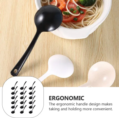 Miniatura 4 de UPKOCH Cucharas de sopa desechables grandes de plástico, cucharón de papilla, cucharón de papilla, cucharas para servir cucharas para fideos ramen