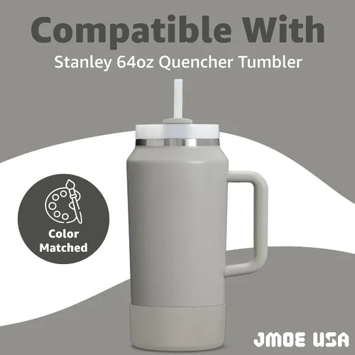 Miniatura 2 de Jmoe USA Funda para vaso Stanley Quencher H2.0 FlowState de 64 onzas con asa, silicona sin BPA, protector de funda para la parte inferior