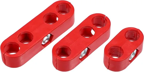 Miniatura 5 de X AUTOHAUX 2 Unidades 0.276 in-0.315 in Motor de coche Bujía Separador de Alambre Telares Divisor Organizador Abrazadera Plástico Rojo