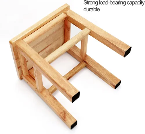 Miniatura 3 de XJHOME Taburete de madera maciza, taburete de madera maciza, taburete resistente, banco de madera, soporte para plantas, taburete de pesca, taburete