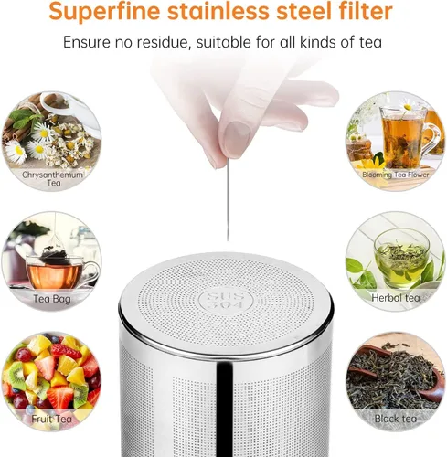 Miniatura 4 de Tetera de vidrio, tetera de 33 onzas / 33.8 fl oz con infusor extraíble, tetera transparente para té de hojas sueltas y té floreciente, hervidor