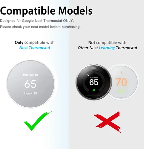 Miniatura 2 de Miimall Compatible con el kit de ajuste de termostato Google Nest, cubierta de placa de pared de termostato de silicona para huellas dactilares