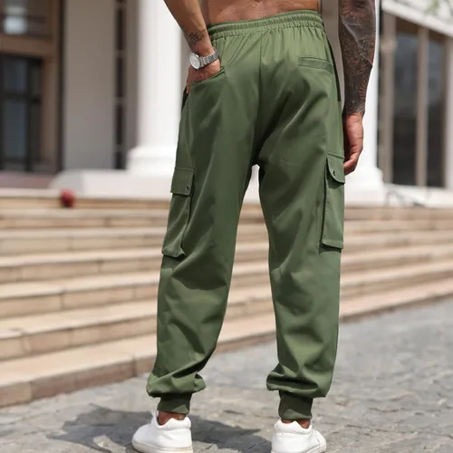 Miniatura 4 de Pantalones deportivos para hombre, pantalones deportivos casuales con cordón en la cintura para entrenamiento, pantalones de senderismo