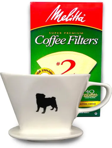 Miniatura 7 de Simply Charmed Cafetera de cerámica para verter sobre una sola taza con filtros Melitta (negro) 8-16 oz dependiendo de la cantidad de agua/suelo que