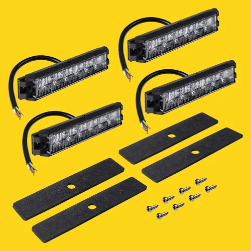 Miniatura 8 de LAMPHUS NanoFlare 3.5" 3W ámbar LED para montaje en superficie, luz estroboscópica de advertencia para policía, rejilla amarilla de 12V