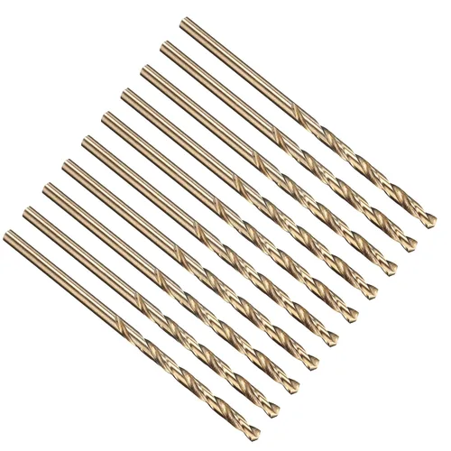 Miniatura 108 de PATIKIL Broca Jobber de 0.039 in, vástago recto M35 cobalto 5% acero de alta velocidad 135° acabado dorado para metal duro de acero inoxidable - 2