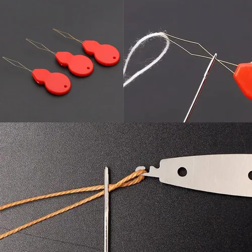 Miniatura 5 de 80 agujas de punto de cruz, agujas de coser doradas grandes para bordar a mano con enhebrador, desenganchador de hilo para costura de cruz (talla 22)