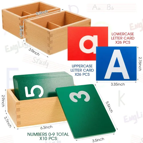 Miniatura 2 de Henoyso 3 juegos de letras de papel de lija con cajas inferiores y mayúsculas, papel de lija sensorial, letras táctiles del alfabeto para Brillante