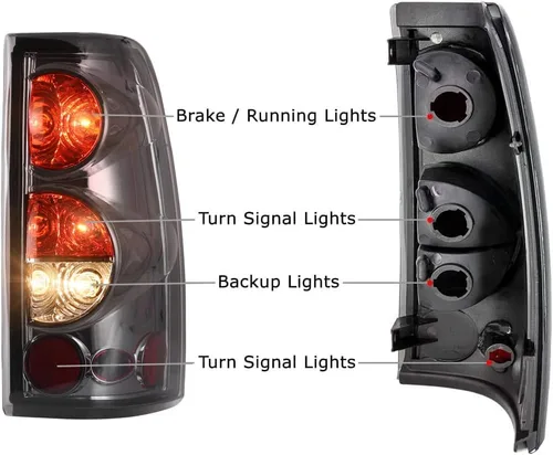 Miniatura 2 de Winjet Compatible con [1999 2000 2001 2002 2003 2004 2005 2006 Chevrolet Silverado] [1999-2003 GMC Sierra] Luces traseras Carcasa cromada/lente