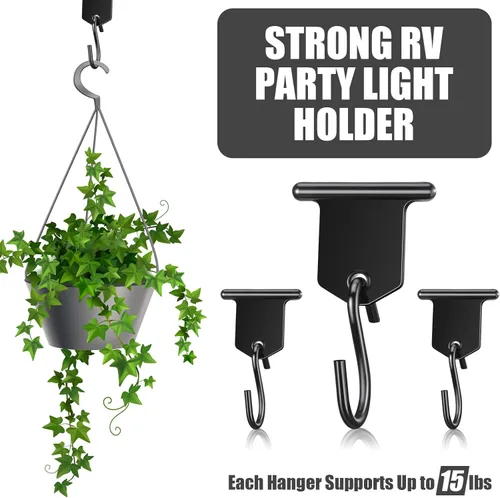 Miniatura 4 de Juego de 12 pares de ganchos para toldo de caravana para luces, accesorios de toldo, ganchos en forma de S, ganchos para fiestas de Navidad