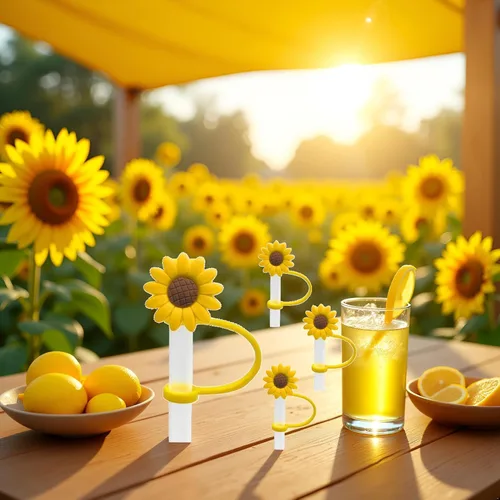 Miniatura 3 de 4 dispensadores de paja para beber, tapón de paja de girasol, tapones reutilizables a prueba de salpicaduras, herramienta de cocina, puntas