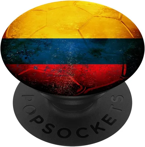 Balón de fútbol Colombia Bandera Vintage Colombiano Regalo PopSockets PopGrip: agarre intercambiable para teléfonos y tabletas