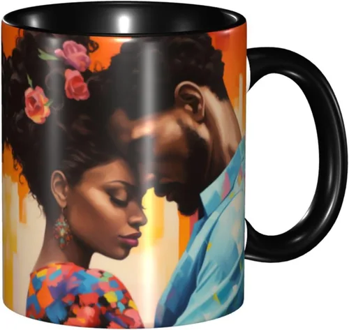 Miniatura 35 de Taza de café, taza de té para mujeres y niñas, taza de diseño único, perfecta para regalos, mujeres afroamericanas afro