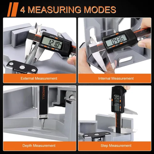 Miniatura 4 de HARDELL Calibrador Digital de 6 Pulgadas con Pantalla LCD Grande, Herramienta de Medición de Calibradores con Función de Apagado Automático
