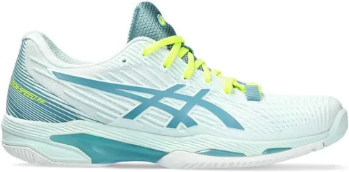 ASICS Zapatillas de tenis Solution Speed FlyteFoam 2 para mujer 3-Calmante Mar Gris Azul
