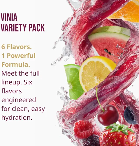 Miniatura 9 de VINIA Mezcla de polvo de hidratación de electrolitos Resveratrol Aumenta el flujo sanguíneo y la circulación Sal marina, agua de coco, potasio