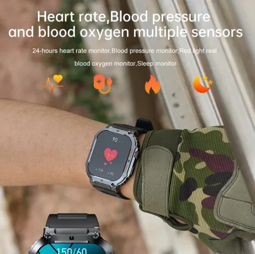 Miniatura 5 de Reloj inteligente para TCL 50 XL 5G reloj inteligente militar para hombres (respuesta/hacer llamadas), reloj inteligente táctico HD de 1.85