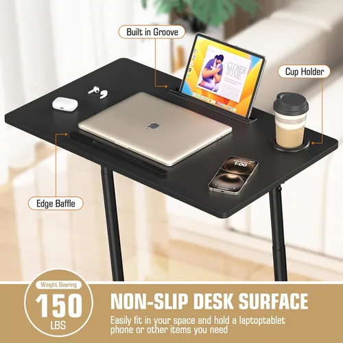 Miniatura 8 de Eocnrhe Escritorio de caminadora, escritorio móvil de pie pequeño con ruedas para almohadilla para caminar, mesa portátil para laptop, mesa rodante