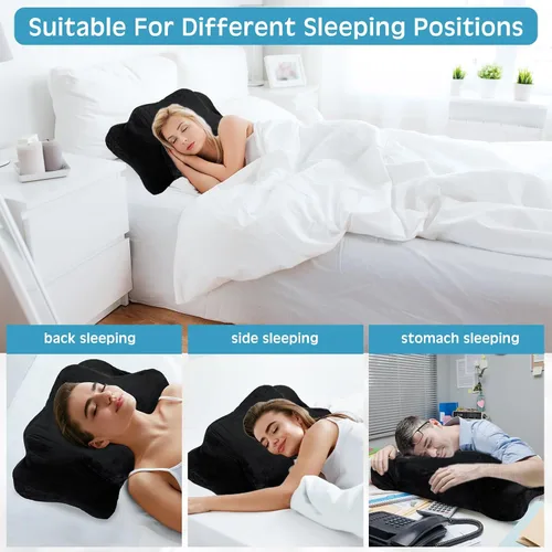 Miniatura 5 de Hahafelt Funda de Almohada de Terciopelo Cristal Cervical para Cuello (Solo Funda de Almohada) Cubierta de Almohada Ergonómica Cubierta de Almohada
