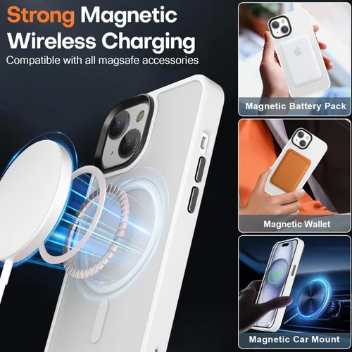 Miniatura 178 de Fuerte magnético para iPhone 11, compatible con Magsafe, [resistente a caídas de 13 pies] Funda trasera translúcida mate con sensación de piel