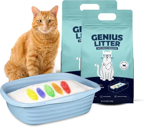 Miniatura 10 de Genius Litter Arena para gatos con monitoreo de la salud, presentada en Shark Tank, gel de sílice de cristal ligero, no se aglutina, sin polvo, bajo
